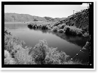 Historic Framed Print, Copper Basin Reservoir & Dam, 2.5 miles west of Gene Pump Plant, Parker Dam, San Bernardino County, CA - 6,  17-7/8" x 21-7/8"
