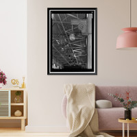 Historic Framed Print, Iron Mountain Pump Plant, South of Danby Lake, north of Routes 62 & 177 junction, Rice, San Bernardino County, CA - 7,  17-7/8" x 21-7/8"