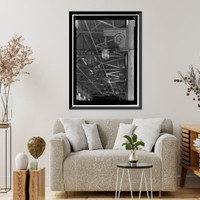 Historic Framed Print, Iron Mountain Pump Plant, South of Danby Lake, north of Routes 62 & 177 junction, Rice, San Bernardino County, CA - 7,  17-7/8" x 21-7/8"