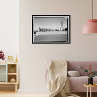 Historic Framed Print, Iron Mountain Pump Plant, South of Danby Lake, north of Routes 62 & 177 junction, Rice, San Bernardino County, CA - 13,  17-7/8" x 21-7/8"