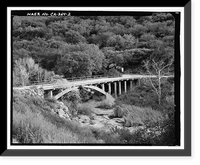 Historic Framed Print, Black Canyon Road Bridge, Spanning Santa Ysabel Creek at intersection of Black Canyon & Sutherland Dam Roads, Ramona, San Diego County, CA - 2,  17-7/8" x 21-7/8"