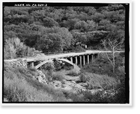 Historic Framed Print, Black Canyon Road Bridge, Spanning Santa Ysabel Creek at intersection of Black Canyon & Sutherland Dam Roads, Ramona, San Diego County, CA - 2,  17-7/8" x 21-7/8"