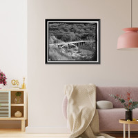 Historic Framed Print, Black Canyon Road Bridge, Spanning Santa Ysabel Creek at intersection of Black Canyon & Sutherland Dam Roads, Ramona, San Diego County, CA - 2,  17-7/8" x 21-7/8"