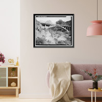 Historic Framed Print, Black Canyon Road Bridge, Spanning Santa Ysabel Creek at intersection of Black Canyon & Sutherland Dam Roads, Ramona, San Diego County, CA - 3,  17-7/8" x 21-7/8"