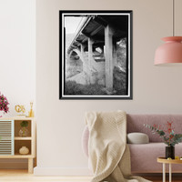 Historic Framed Print, Black Canyon Road Bridge, Spanning Santa Ysabel Creek at intersection of Black Canyon & Sutherland Dam Roads, Ramona, San Diego County, CA - 7,  17-7/8" x 21-7/8"