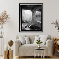 Historic Framed Print, Black Canyon Road Bridge, Spanning Santa Ysabel Creek at intersection of Black Canyon & Sutherland Dam Roads, Ramona, San Diego County, CA - 18,  17-7/8" x 21-7/8"