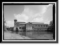 Historic Framed Print, Langdale Cotton Mill, Powerhouse & Dam, 5910 Nineteenth Avenue, Valley, Chambers County, AL - 3,  17-7/8" x 21-7/8"
