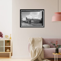 Historic Framed Print, Langdale Cotton Mill, Powerhouse & Dam, 5910 Nineteenth Avenue, Valley, Chambers County, AL - 3,  17-7/8" x 21-7/8"