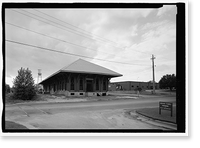 Vicksburg & Brunswick Depot, South Randolph Avenue, Eufaula, Barbour County, AL - 2, Vintage Print