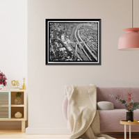 Historic Framed Print, Los Angeles River Bridges, Los Angeles, Los Angeles County, CA - 2,  17-7/8" x 21-7/8"