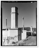 Historic Framed Print, Glendale-Hyperion Viaduct, Spanning Golden State Freeway (Interstate 5) and Los Angeles River, Los Angeles, Los Angeles County, CA - 12,  17-7/8" x 21-7/8"