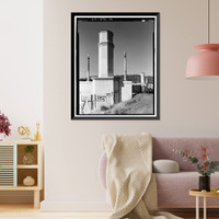 Historic Framed Print, Glendale-Hyperion Viaduct, Spanning Golden State Freeway (Interstate 5) and Los Angeles River, Los Angeles, Los Angeles County, CA - 12,  17-7/8" x 21-7/8"