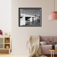 Historic Framed Print, Fletcher Drive Bridge, Spanning Los Angeles River, Los Angeles, Los Angeles County, CA - 3,  17-7/8" x 21-7/8"
