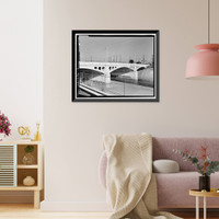 Historic Framed Print, North Main Street Bridge, Los Angeles, Los Angeles County, CA - 3,  17-7/8" x 21-7/8"