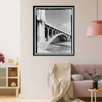 Historic Framed Print, Macy Street Viaduct, Los Angeles, Los Angeles County, CA - 3,  17-7/8" x 21-7/8"