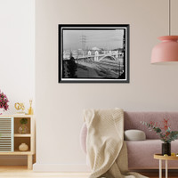 Historic Framed Print, Macy Street Viaduct, Los Angeles, Los Angeles County, CA - 4,  17-7/8" x 21-7/8"