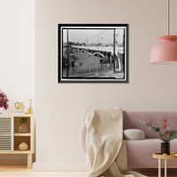Historic Framed Print, Fourth Street Bridge, Spanning Lorena Avenue, Los Angeles, Los Angeles County, CA - 4,  17-7/8" x 21-7/8"