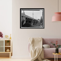 Historic Framed Print, Fourth Street Bridge, Spanning Lorena Avenue, Los Angeles, Los Angeles County, CA - 6,  17-7/8" x 21-7/8"