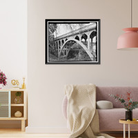 Historic Framed Print, Franklin Avenue Bridge, Los Angeles, Los Angeles County, CA - 10,  17-7/8" x 21-7/8"
