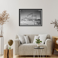 Historic Framed Print, Los Angeles Aqueduct, Control Gorge Power Plant, Los Angeles, Los Angeles County, CA - 2,  17-7/8" x 21-7/8"