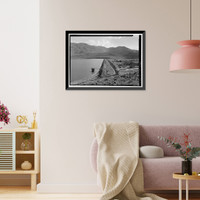 Los Angeles Aqueduct, Tinemeha Dam, Los Angeles, Los Angeles County, CA, Antique Print