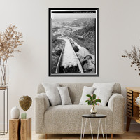 Historic Framed Print, Los Angeles Aqueduct, Cascades Structures, Los Angeles, Los Angeles County, CA - 3,  17-7/8" x 21-7/8"