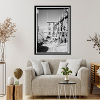 Historic Framed Print, Standard Gold Mill, East of Bodie Creek, Northeast of Bodie, Bodie, Mono County, CA - 10,  17-7/8" x 21-7/8"