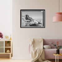 Historic Framed Print, Standard Gold Mill, East of Bodie Creek, Northeast of Bodie, Bodie, Mono County, CA - 14,  17-7/8" x 21-7/8"