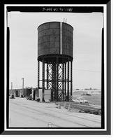 Historic Framed Print, Southern Pacific Depot, Water Tower, 65 Cahill Street, San Jose, Santa Clara County, CA - 6,  17-7/8" x 21-7/8"