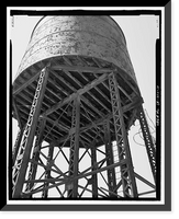 Historic Framed Print, Southern Pacific Depot, Water Tower, 65 Cahill Street, San Jose, Santa Clara County, CA - 10,  17-7/8" x 21-7/8"