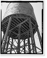 Historic Framed Print, Southern Pacific Depot, Water Tower, 65 Cahill Street, San Jose, Santa Clara County, CA - 10,  17-7/8" x 21-7/8"
