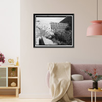 Historic Framed Print, Lake Hodges Flume, Along San Dieguito River between Lake Hodges & San Dieguito Reservoir, Rancho Santa Fe, San Diego County, CA,  17-7/8" x 21-7/8"