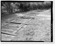 Historic Framed Print, Lake Hodges Flume, Along San Dieguito River between Lake Hodges & San Dieguito Reservoir, Rancho Santa Fe, San Diego County, CA - 5,  17-7/8" x 21-7/8"