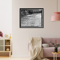 Historic Framed Print, Lake Hodges Flume, Along San Dieguito River between Lake Hodges & San Dieguito Reservoir, Rancho Santa Fe, San Diego County, CA - 5,  17-7/8" x 21-7/8"