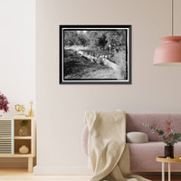 Historic Framed Print, Lake Hodges Flume, Along San Dieguito River between Lake Hodges & San Dieguito Reservoir, Rancho Santa Fe, San Diego County, CA - 9,  17-7/8" x 21-7/8"