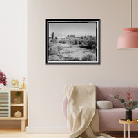 Historic Framed Print, Edwards Air Force Base, South Base, Rammed Earth Aircraft Dispersal Revetments, Western Shore of Rogers Dry Lake, Boron, Kern County, CA - 11,  17-7/8" x 21-7/8"