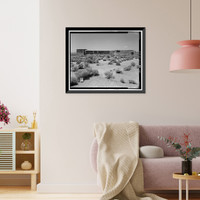 Historic Framed Print, Edwards Air Force Base, South Base, Rammed Earth Aircraft Dispersal Revetments, Western Shore of Rogers Dry Lake, Boron, Kern County, CA - 14,  17-7/8" x 21-7/8"