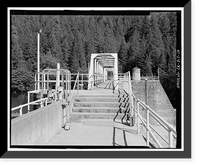 Historic Framed Print, Pit 4 Diversion Dam, Pit River west of State Highway 89, Big Bend, Shasta County, CA - 10,  17-7/8" x 21-7/8"