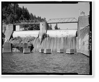 Historic Framed Print, Pit 4 Diversion Dam, Pit River west of State Highway 89, Big Bend, Shasta County, CA - 18,  17-7/8" x 21-7/8"