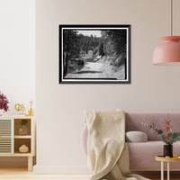 Historic Framed Print, Pit 4 Diversion Dam, Pit River west of State Highway 89, Big Bend, Shasta County, CA - 32,  17-7/8" x 21-7/8"