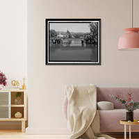 Historic Framed Print, Napa River Railroad Bridge, Spanning Napa River, east of Soscol Avenue, Napa, Napa County, CA,  17-7/8" x 21-7/8"