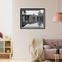 Historic Framed Print, Napa River Railroad Bridge, Spanning Napa River, east of Soscol Avenue, Napa, Napa County, CA - 5,  17-7/8" x 21-7/8"