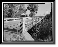 Historic Framed Print, Cottonwood Creek Bridge, Spanning Cottonwood Creek on Road 28, Madera, Madera County, CA - 16,  17-7/8" x 21-7/8"