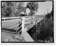 Historic Framed Print, Cottonwood Creek Bridge, Spanning Cottonwood Creek on Road 28, Madera, Madera County, CA - 16,  17-7/8" x 21-7/8"