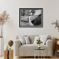 Historic Framed Print, Cottonwood Creek Bridge, Spanning Cottonwood Creek on Road 28, Madera, Madera County, CA - 16,  17-7/8" x 21-7/8"