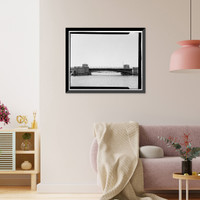 Historic Framed Print, Yellow Mill Bridge, Spanning Yellow Mill Channel at Stratford Avenue, Bridgeport, Fairfield County, CT - 3,  17-7/8" x 21-7/8"