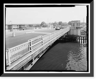 Historic Framed Print, Yellow Mill Bridge, Spanning Yellow Mill Channel at Stratford Avenue, Bridgeport, Fairfield County, CT - 4,  17-7/8" x 21-7/8"
