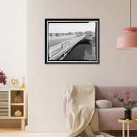 Historic Framed Print, Yellow Mill Bridge, Spanning Yellow Mill Channel at Stratford Avenue, Bridgeport, Fairfield County, CT - 4,  17-7/8" x 21-7/8"