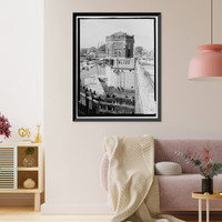 Historic Framed Print, Yellow Mill Bridge, Spanning Yellow Mill Channel at Stratford Avenue, Bridgeport, Fairfield County, CT - 13,  17-7/8" x 21-7/8"