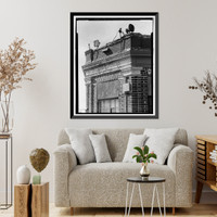 Historic Framed Print, Yellow Mill Bridge, Spanning Yellow Mill Channel at Stratford Avenue, Bridgeport, Fairfield County, CT - 16,  17-7/8" x 21-7/8"
